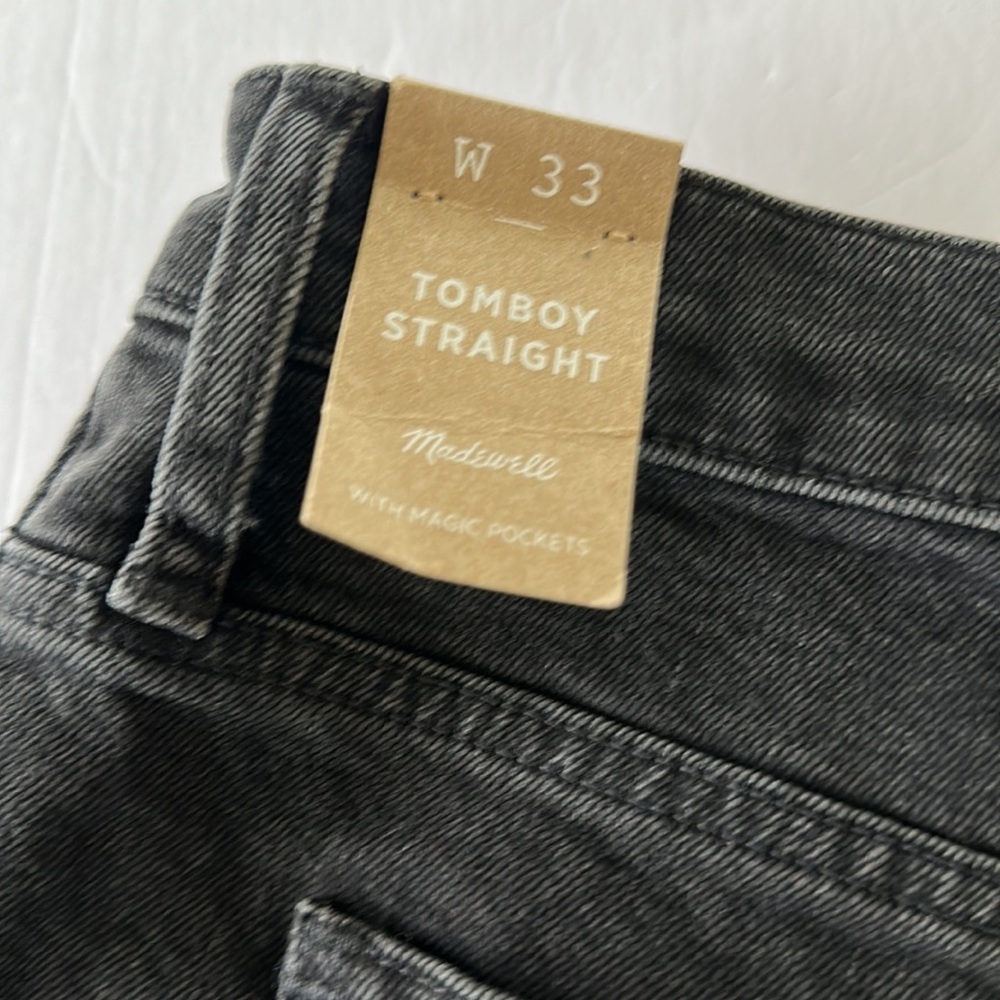 Madewell Tomboy Straight Jeans in Lunar Wash Size 33 NWT - Picture 11 of 15
